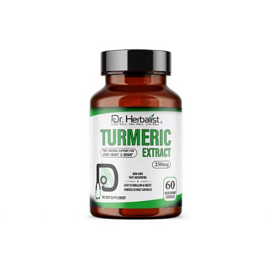 Turmeric 250mg Dietary Supplement - Powder Extract Capsule | Dr Herbalist | HEMANI	